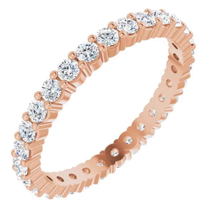 ladies ring celestial conflict-free-14K Rose 1 CTW Lab-Grown Diamond Eternity Band Size 6.5