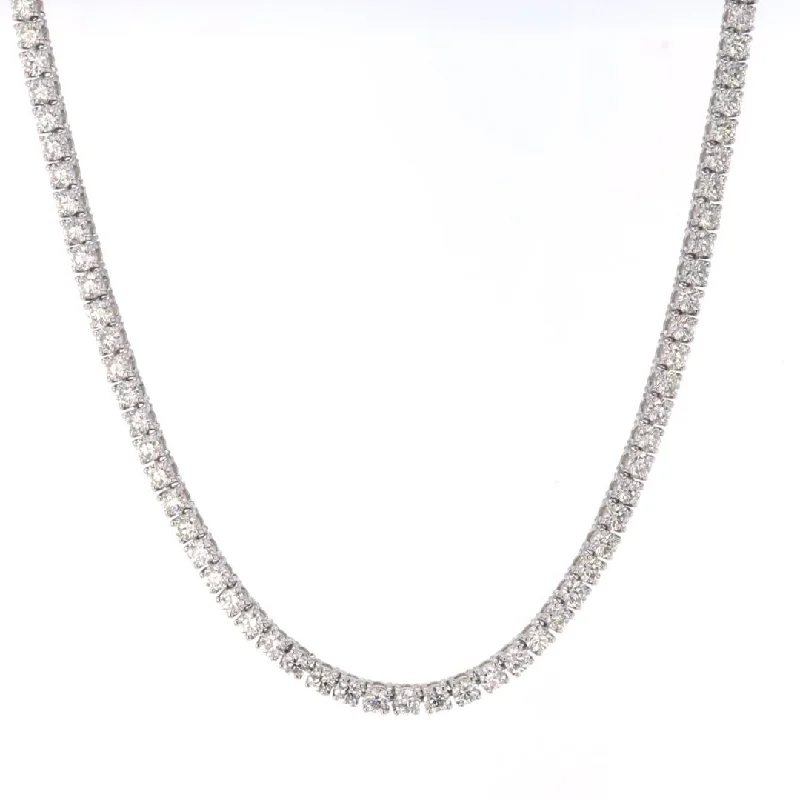 Ladies necklaces princess cut designs-8.40 ctw Diamond Eternity Necklace