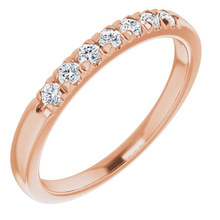 ladies ring polished sapphire-14K Rose 1/5 CTW Natural Diamond Anniversary Band