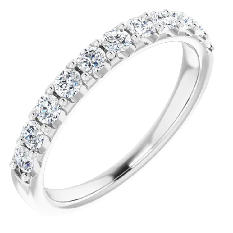 ladies ring elegant emerald cut-Platinum 1/2 CTW Natural Diamond Anniversary Band