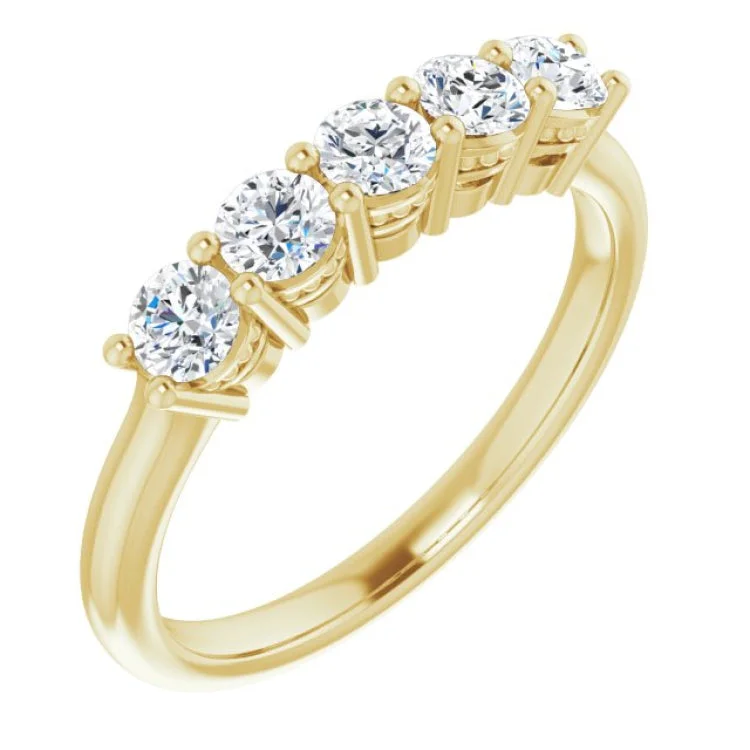 ladies ring vintage aquamarine-14K Yellow 5/8 CTW Natural Diamond Anniversary Band