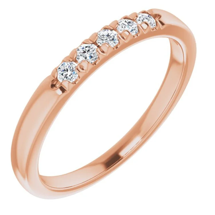 ladies ring constellation sustainable-14K Rose 1/6 CTW Natural Diamond Anniversary Band