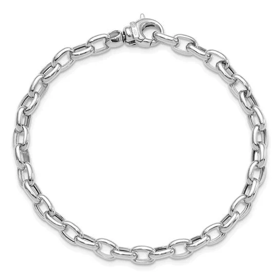 Ladies bracelets chain design classics-14k White Gold Polished Fancy Link Bracelet