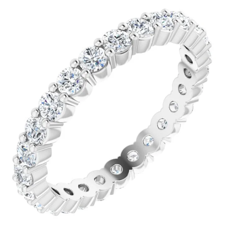 ladies ring personalized center stone-14K White 7/8 CTW Natural Diamond Eternity Band Size 5.5