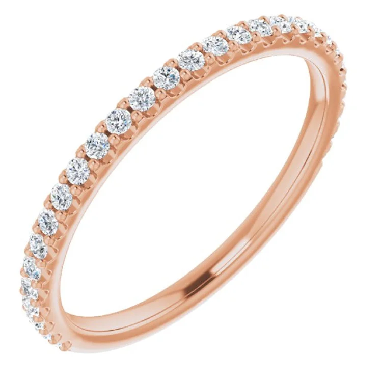 ladies ring designer three stone-14K Rose 1/4 CTW Natural Diamond Anniversary Band