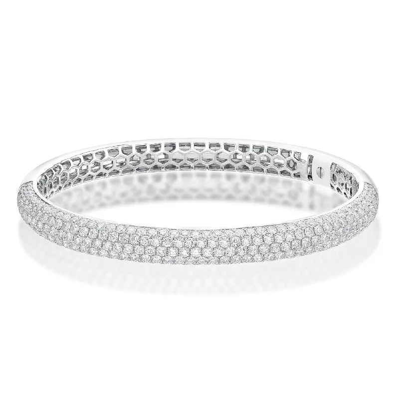 Ladies bracelets customer review favorites-Memoire 18k White Gold Pirouette Pave Diamond Bracelet