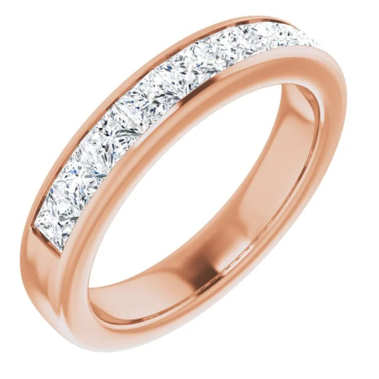 ladies ring matte platinum-14K Rose 1 3/4 CTW Natural Diamond Band