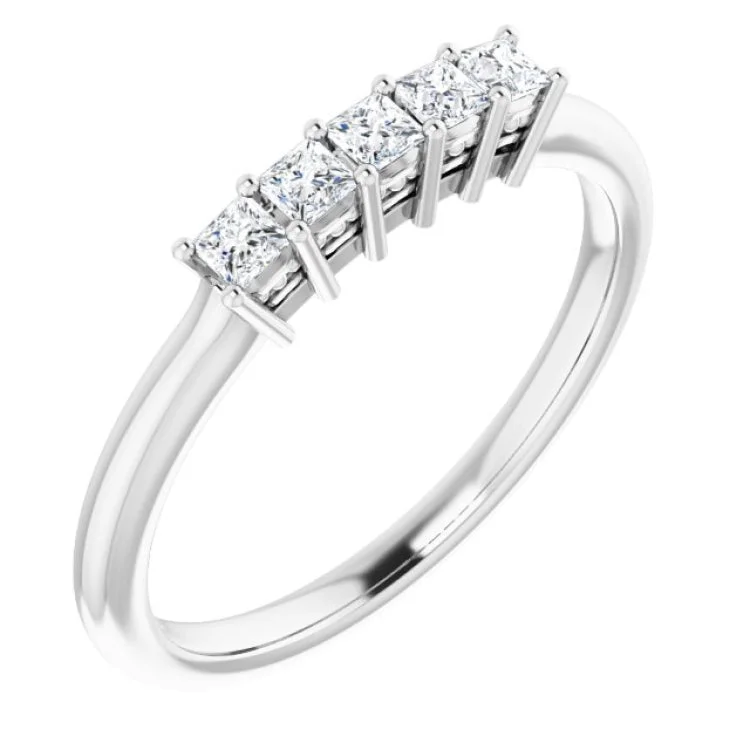 ladies ring chic cushion cut-Platinum 1/4 CTW Natural Diamond Anniversary Band