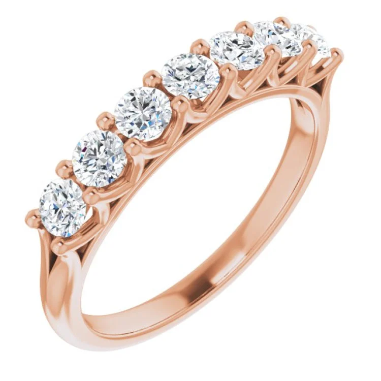 ladies ring tropical holiday-14K Rose 5/8 CTW Natural Diamond Anniversary Band