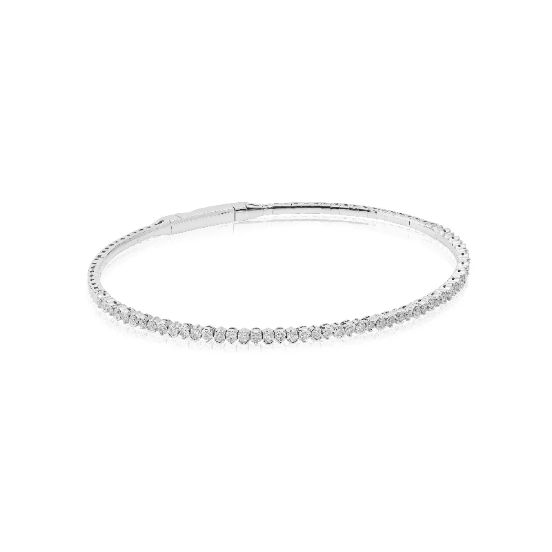 Ladies bracelets commitment charm styles-Flexible Bezel Set Diamond Bracelet