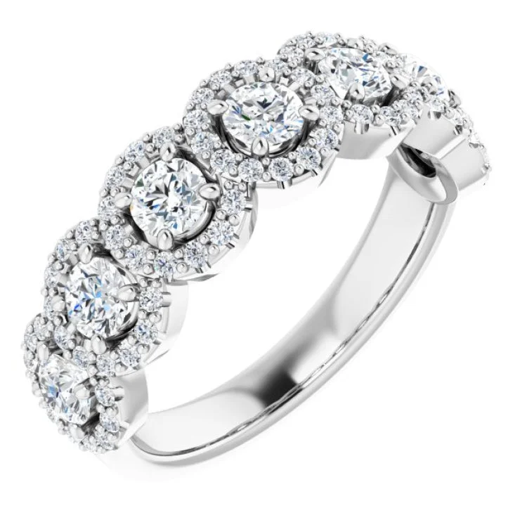 ladies ring constellation recycled-14K White 1 1/5 CTW Natural Diamond Anniversary Band