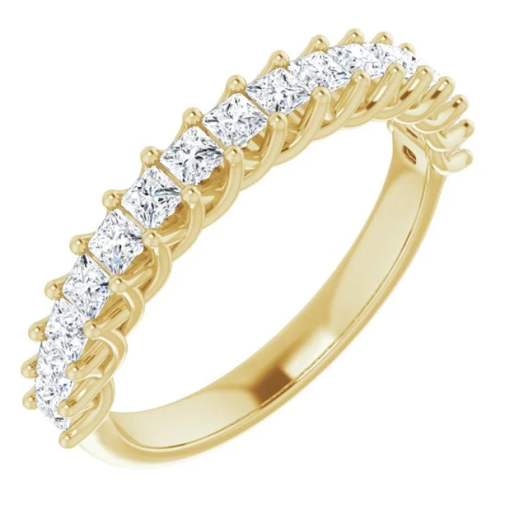 ladies ring exclusive rose quartz-14K Yellow 3/4 CTW Natural Diamond Anniversary Band