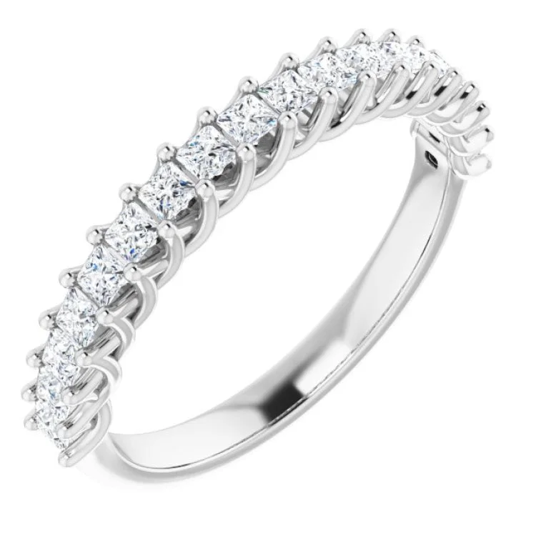 ladies ring sleek bezel-Platinum 1/2 CTW Natural Diamond Anniversary Band