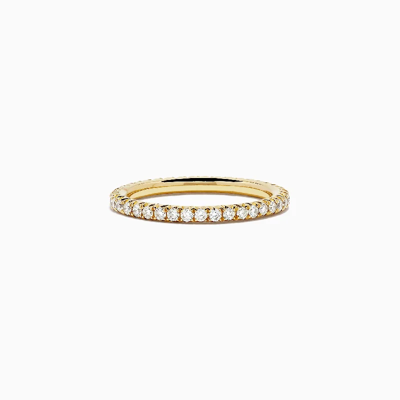 ladies ring feather exclusive-18K Yellow Gold Yellow Diamond Eternity Band, 0.54 TCW