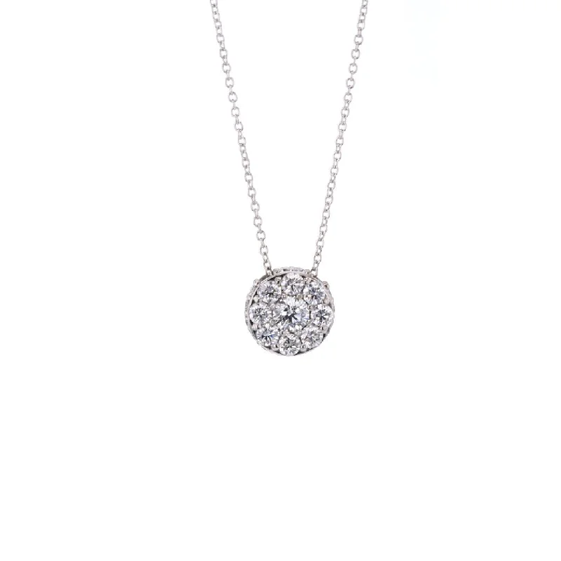 Ladies necklaces heavy duty designs-1.31 ctw Diamond Cluster Necklace