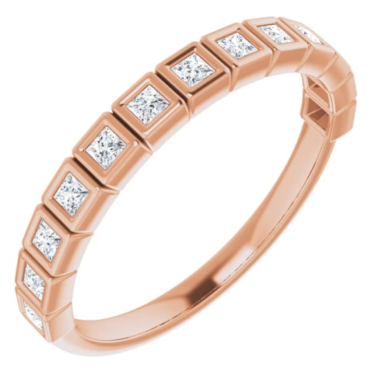 ladies ring zodiac eco-friendly-14K Rose 1/3 CTW Natural Diamond Anniversary Band