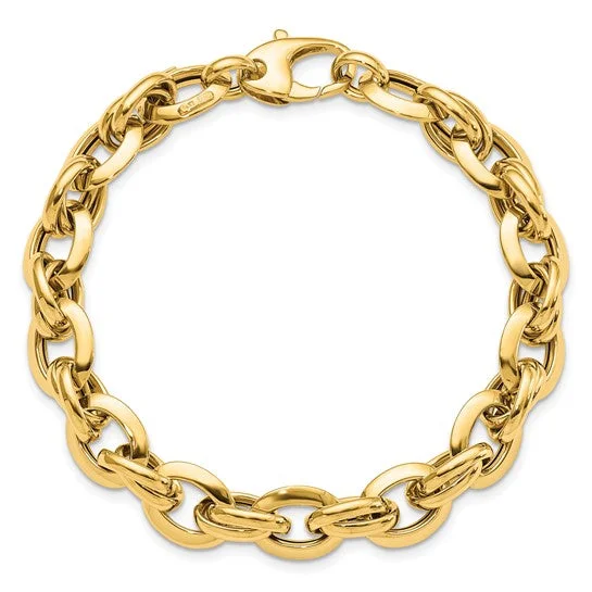 Ladies bracelets pointed tip styles-14k Yellow Gold Polished Fancy Link Bracelet