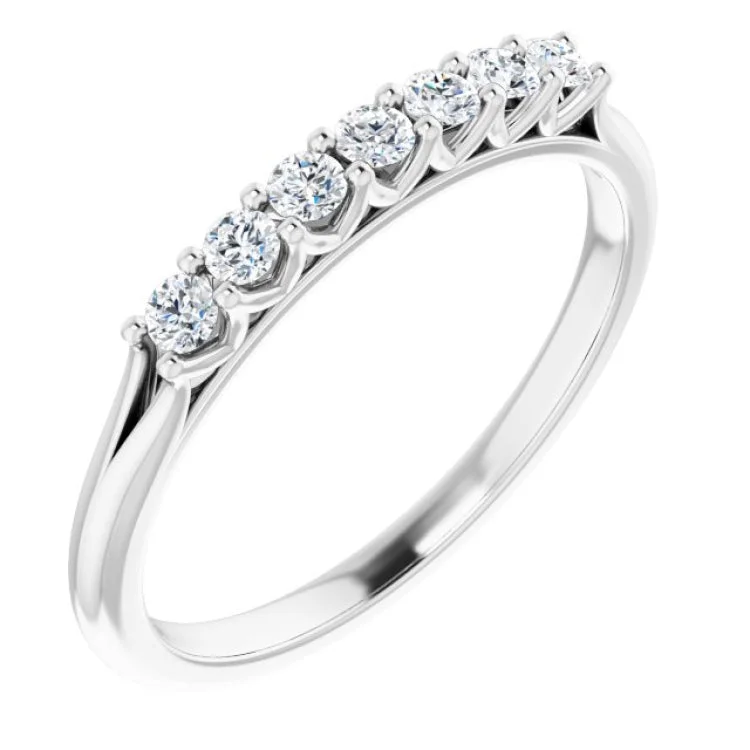 ladies ring initial multi-stone-14K White 1/5 CTW Natural Diamond Anniversary Band