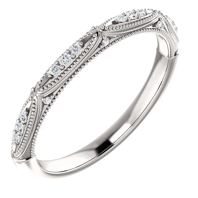 ladies ring bold pave-14K White Gold .08 CTW Diamond Band