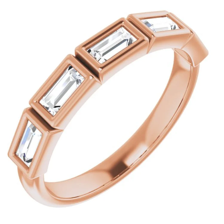 ladies ring high-end baguette cut-14K Rose 5/8 CTW Natural Diamond Anniversary Band