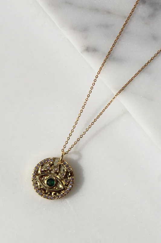 Ladies necklaces elegant timeless looks-Emerald Eye Necklace