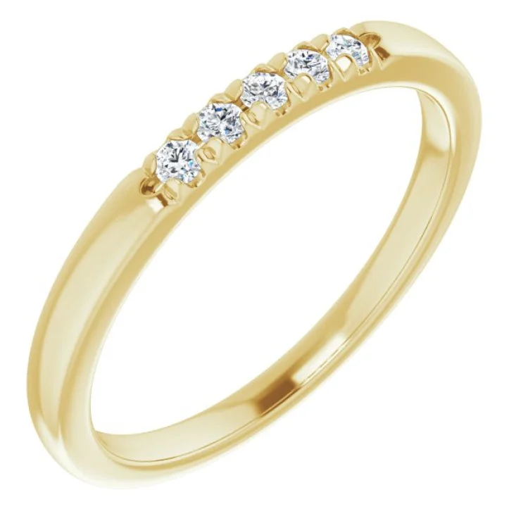 ladies ring animal one of a kind-14K Yellow 1/10 CTW Natural Diamond Anniversary Band