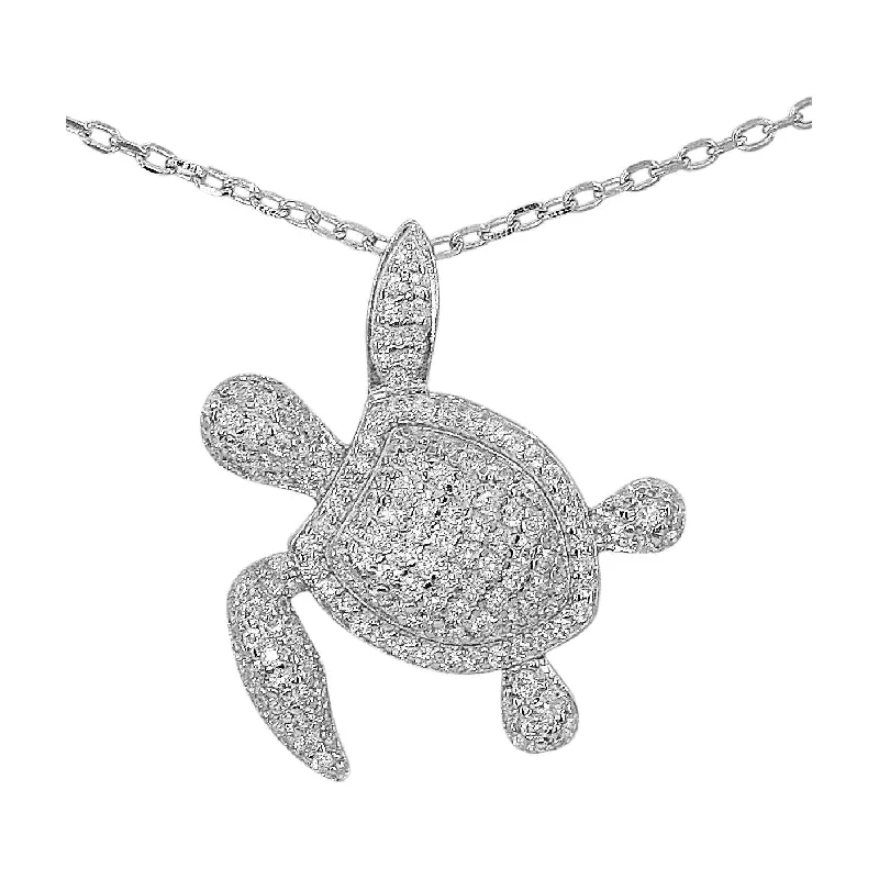 Ladies necklaces multi-strand designs-Dazzling Turtle Necklace