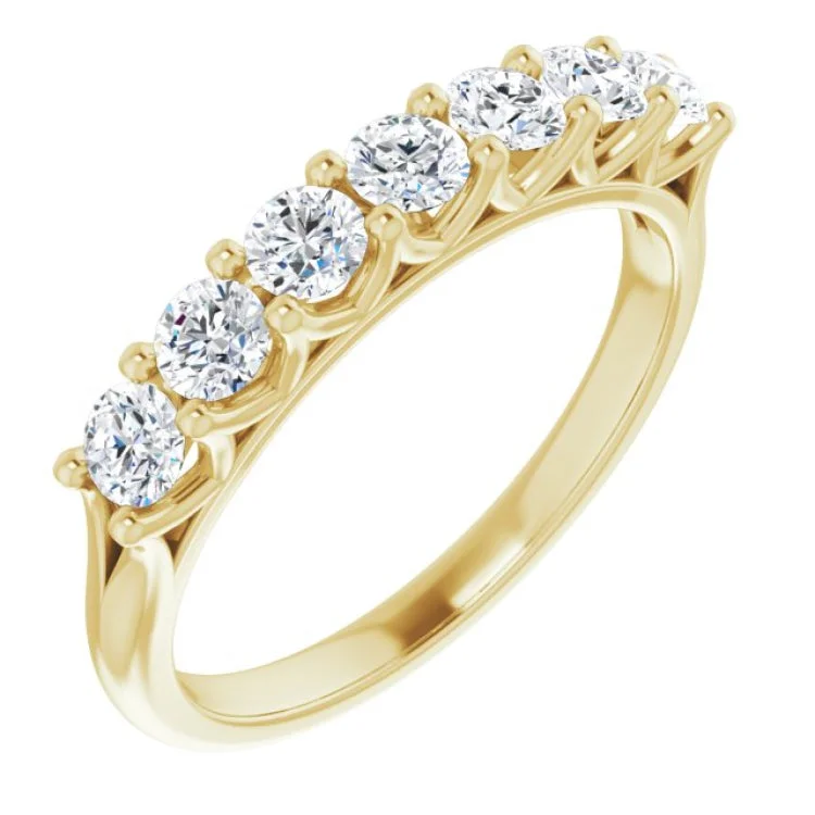 ladies ring bezel silver-14K Yellow 5/8 CTW Natural Diamond Anniversary Band