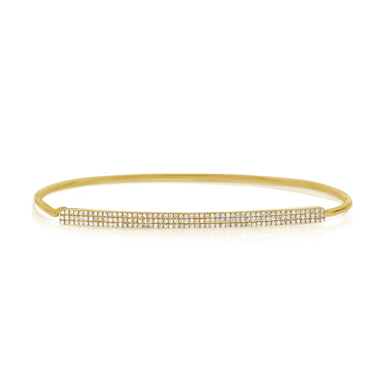 Ladies bracelets delicate outline styles-OKGs Collection Diamond Bangle Bracelet made in 14K Gold