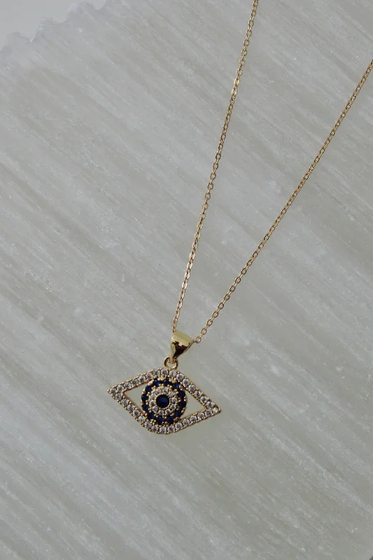 Ladies necklaces vintage modern designs-CZ Evil Eye Necklace