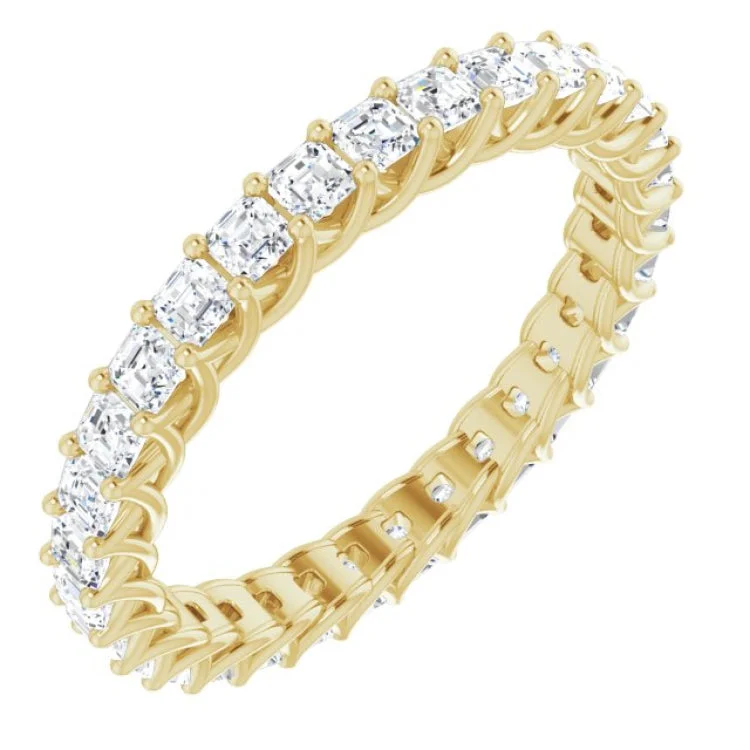 ladies ring engraved center stone-14K Yellow 1 1/2 CTW Diamond Eternity Band