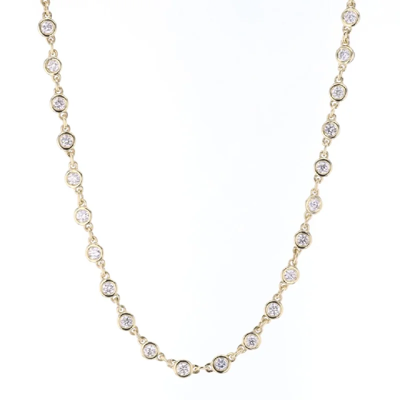 Ladies necklaces asymmetrical design picks-3.12 ctw Diamonds By The Yard Necklace