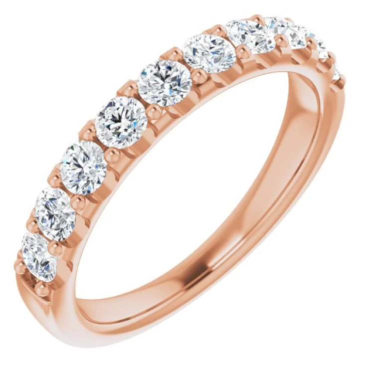 ladies ring satin platinum-14K Rose 3/4 CTW Lab-Grown Diamond Anniversary Band