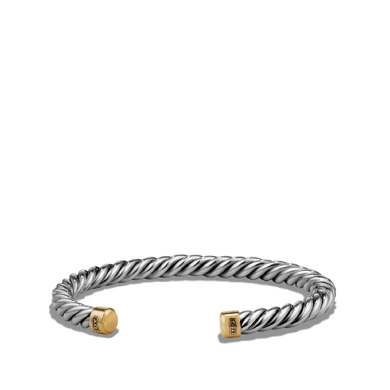 Ladies bracelets bohemian flair bracelets-David Yurman Men's Cuff Bracelet with 18K Gold