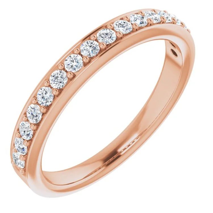 ladies ring initial side stones-14K Rose 1/3 CTW Natural Diamond Anniversary Band