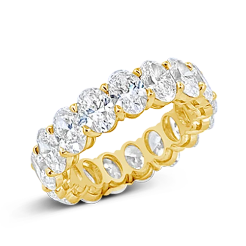 ladies ring winter valentine’s-Oval Diamond Eternity Band