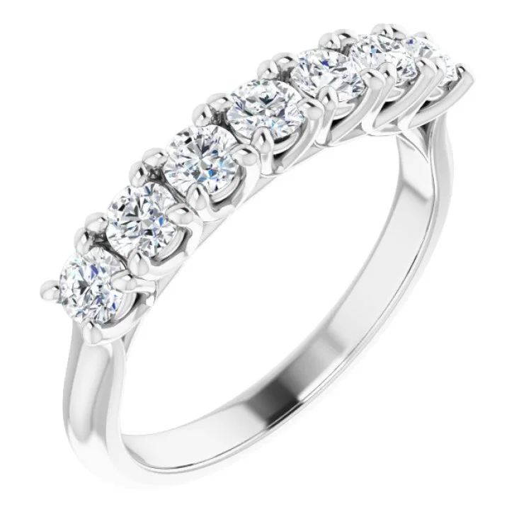 ladies ring twisted black friday-Platinum 3/4 CTW Natural Diamond Seven-Stone Anniversary Band