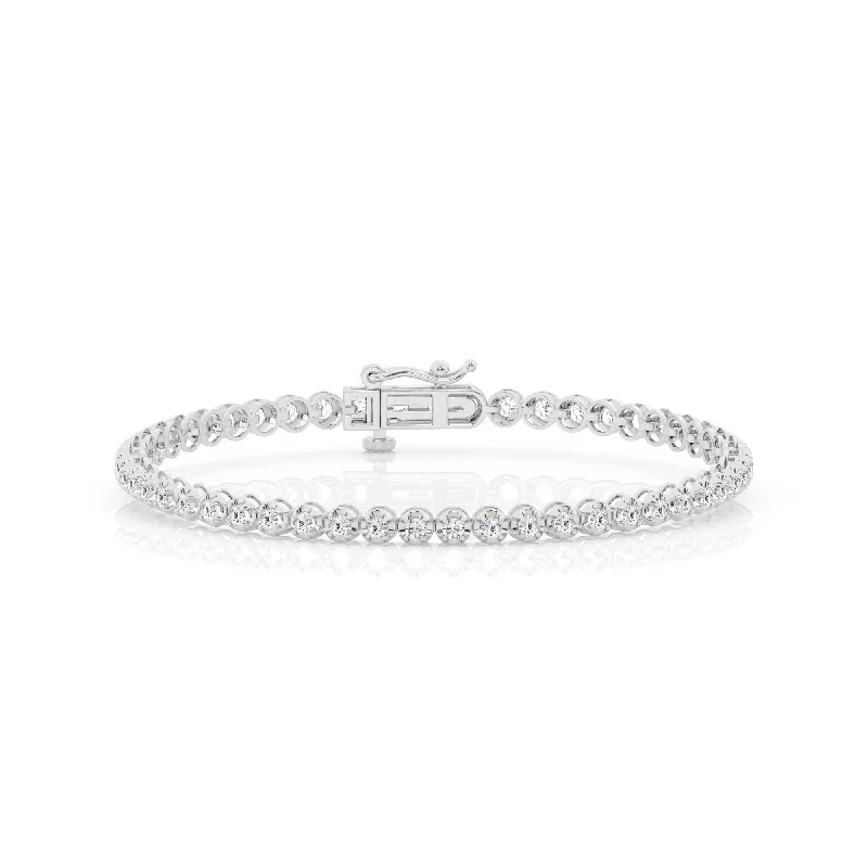 Ladies bracelets trillion cut styles-2.00 cttw Tennis Bracelet with Round Lab Diamond by Mercury Rings