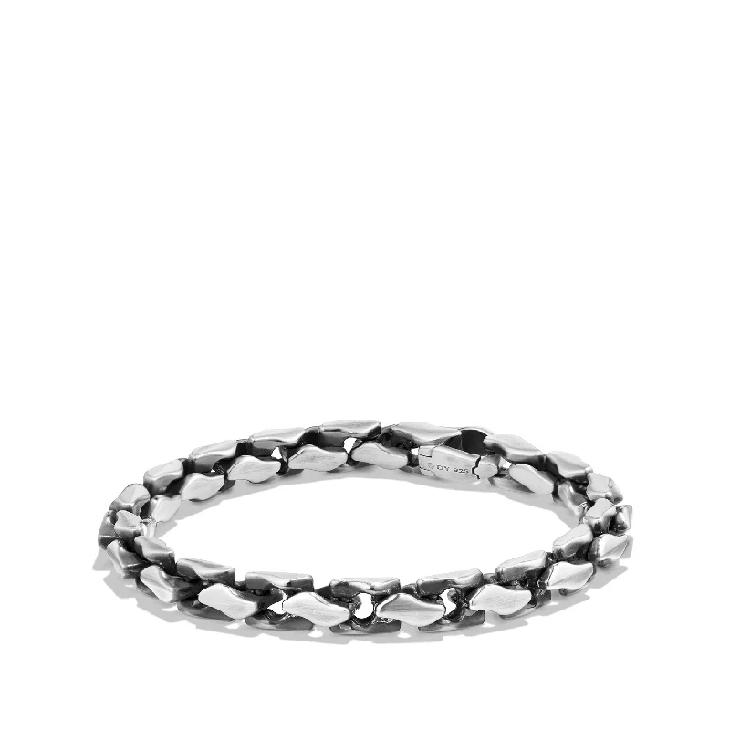 Ladies bracelets quiet luxury bracelets-David Yurman Men's Medium Fluted Chain Bracelet, 5mm