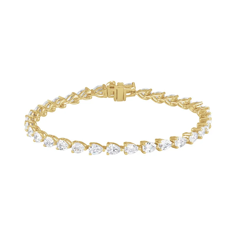 Ladies bracelets Italian crafted bracelets-14K Yellow Gold 6 1/2 CTW Lab-Grown Diamond Line 7" Bracelet