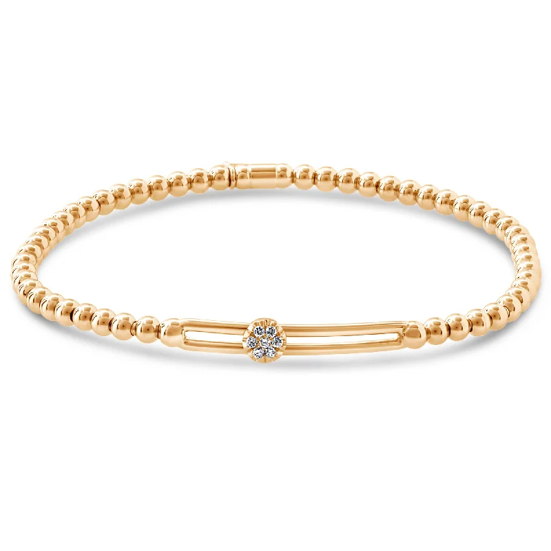 Ladies bracelets sentimental keepsake value-Hulchi Belluni Bracelet with Single Pave Diamond Moveable Station