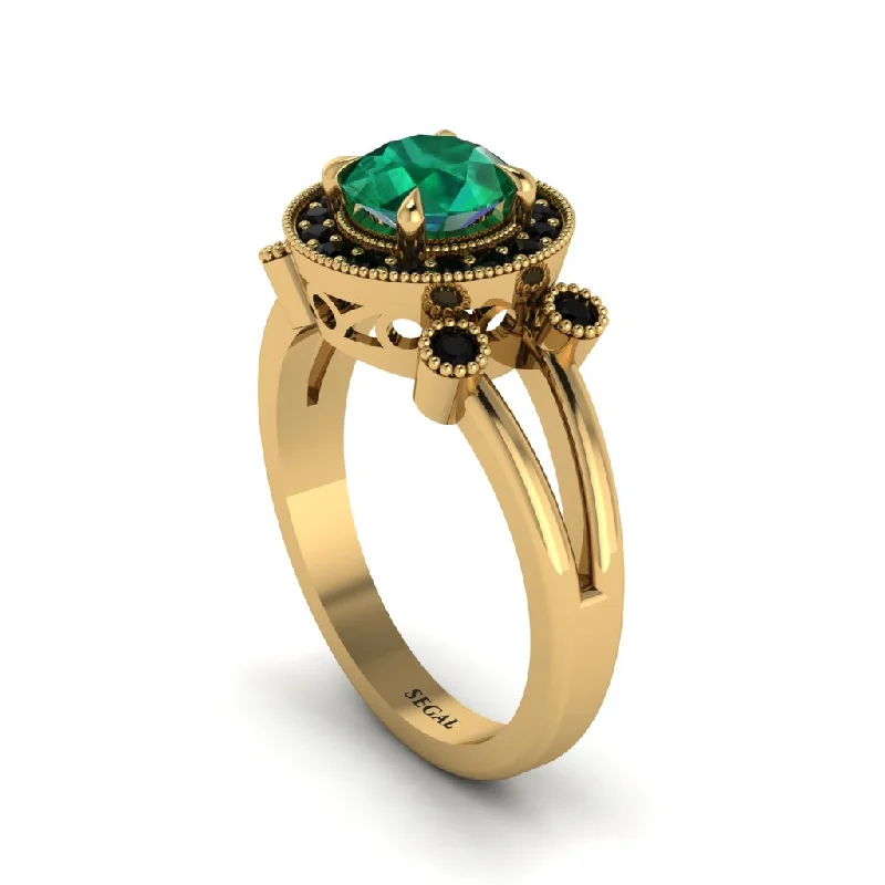 ladies engagement ring matte cyber monday-Radiant Emerald Halo Gold Engagement Ring - Madilyn No. 34