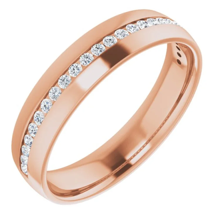 ladies ring classic rose quartz-14K Rose 3/8 CTW Natural Diamond Band