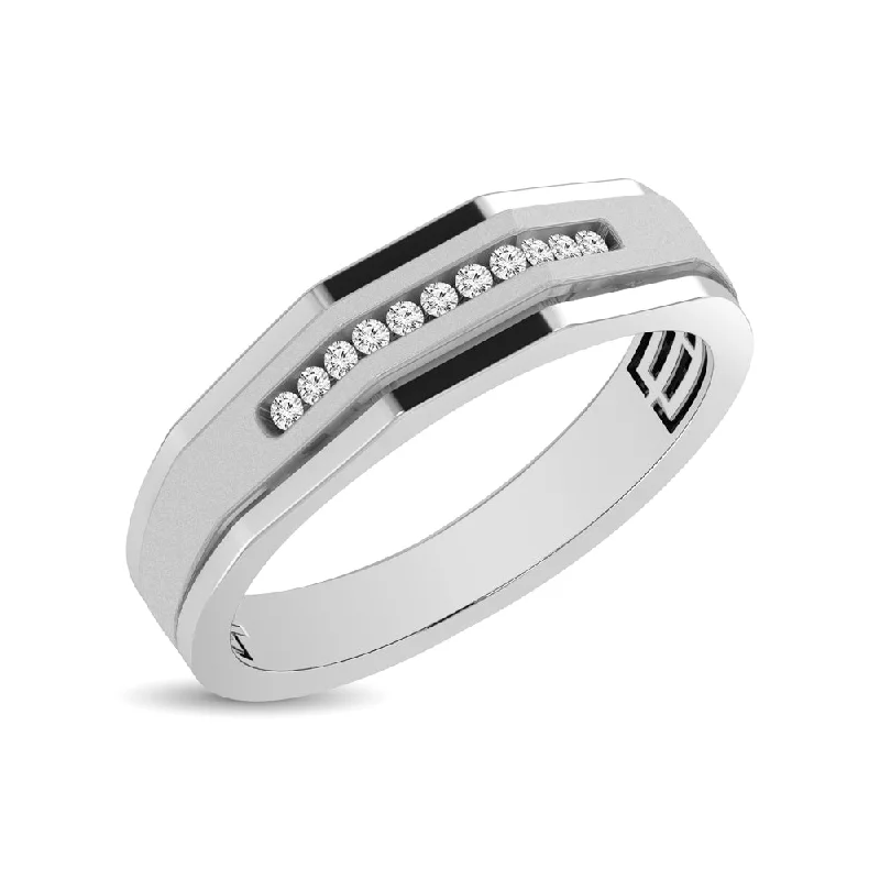 ladies ring feather limited edition-10K White Gold Mens 1/4 CTW Diamond Band