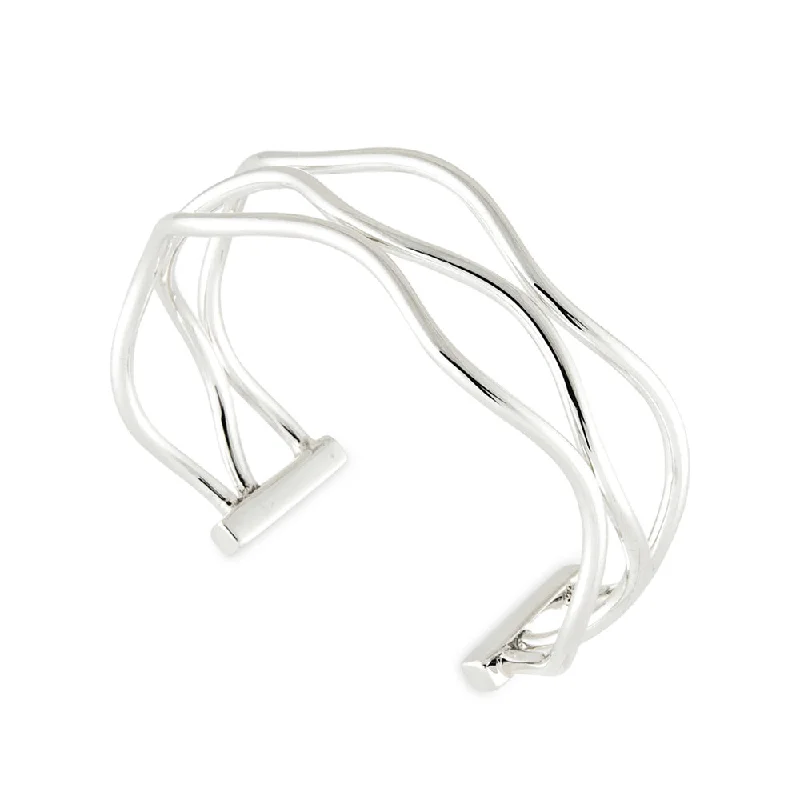 Ladies bracelets Mother’s Day treasures-Sterling Silver Thin Wired Cuff Bracelet