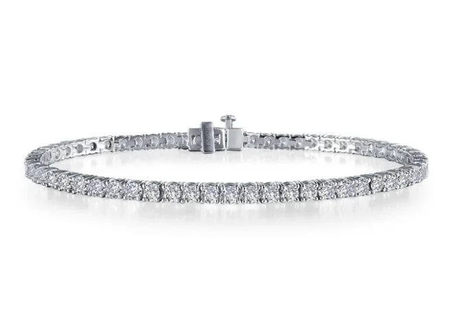 Ladies bracelets bold stacked designs-Sterling Silver 5.25 CTW Simulated Diamond Tennis Bracelet by Lafonn