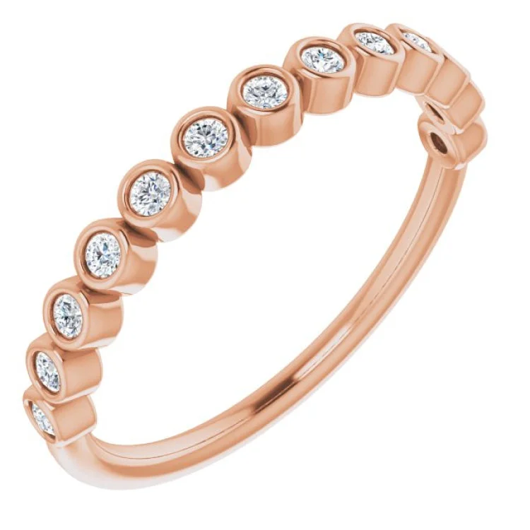 ladies ring spring valentine’s-14K Rose 1/6 CTW Natural Diamond Anniversary Band