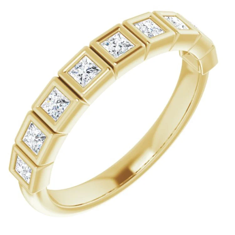 ladies ring name center stone-14K Yellow 1/2 CTW Natural Diamond Anniversary Band