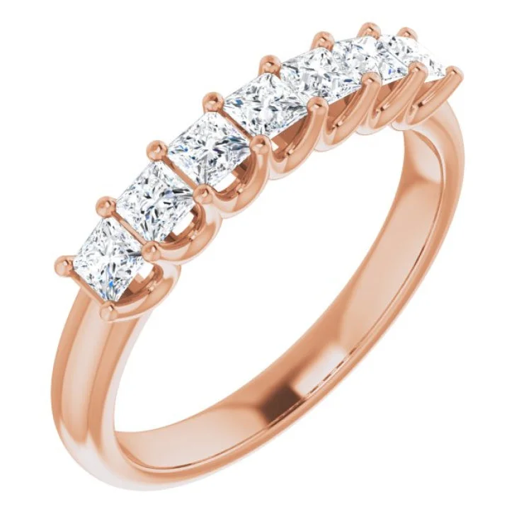 ladies ring delicate marquise cut-14K Rose 5/8 CTW Natural Diamond Anniversary Band