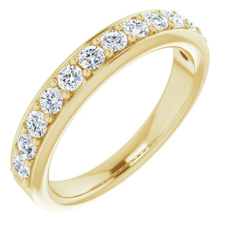 ladies ring seasonal blue sapphire-14K Yellow 5/8 CTW Natural Diamond Anniversary Band